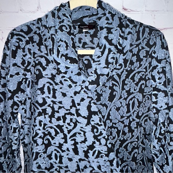 Andria Lieu jacquard zigzag hem top women’s size L - Picture 2 of 7